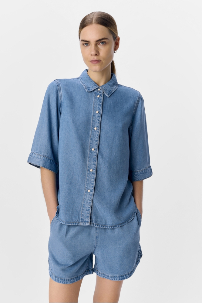 OBJFRAME 2/4 RE DENIM TOP NOOS 23046164 LIGHT BLUE DENIM